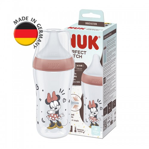 NUK Perfect Match Temperature Control Bottle with Soft Silicone Teat 260ml | Feeding Bottle | Made in Germany